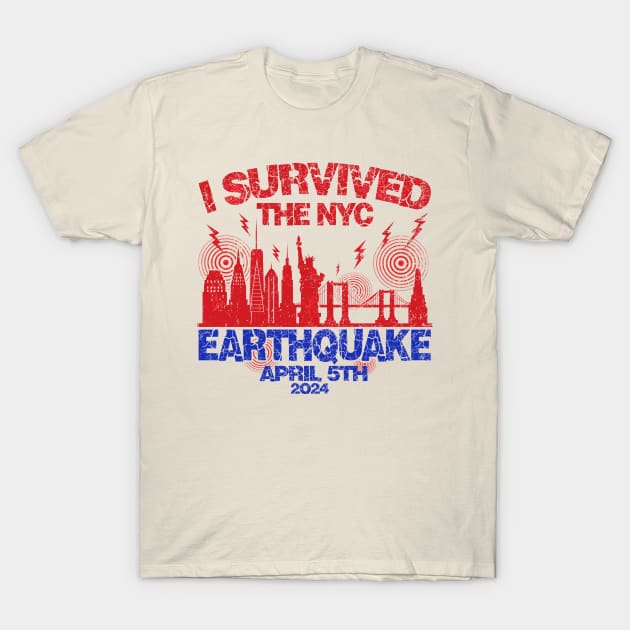 Vintage I Survived The NYC Earthquake T-Shirt by Art.Ewing